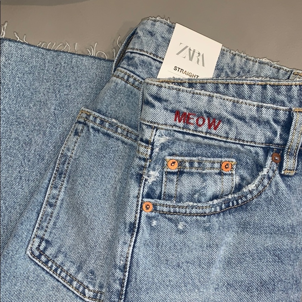 ZARA “MEOW” EDITED HI RISE STRAIGHT JEANS